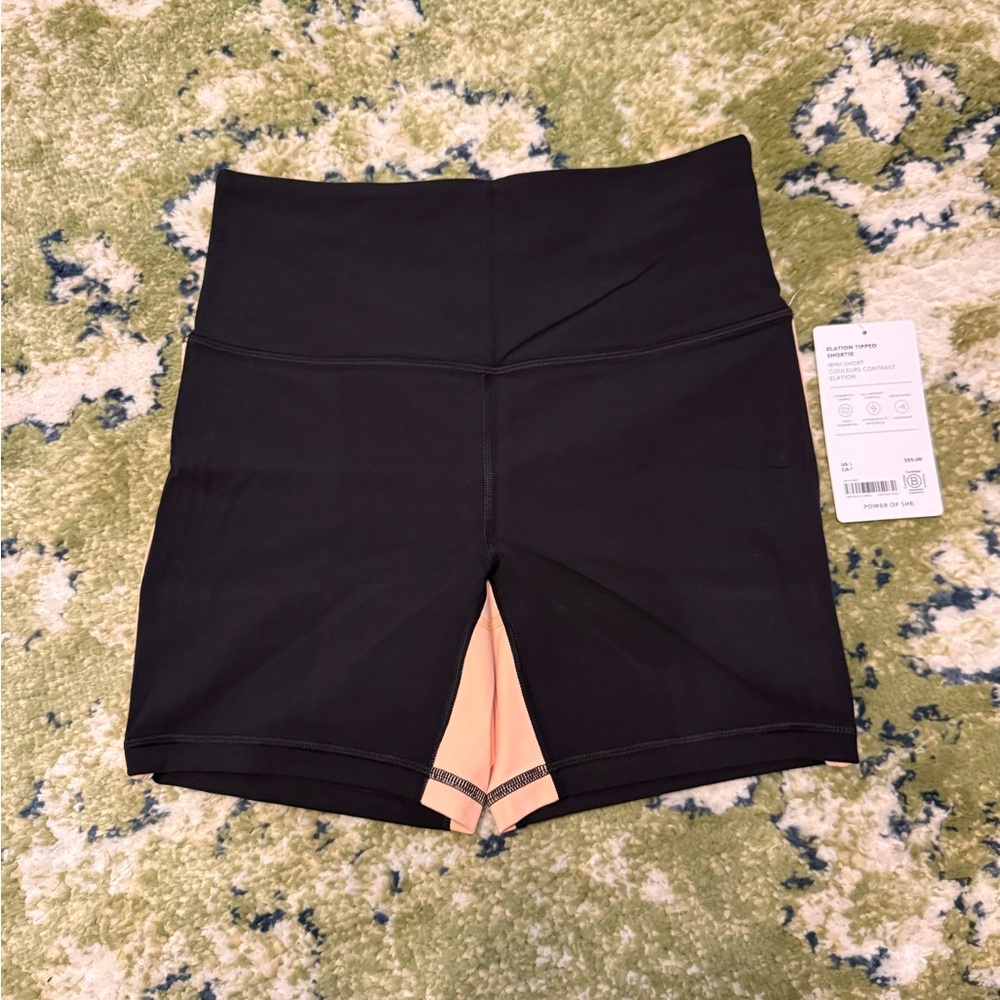 Athleta Black Elation Tipped Shorts 5”